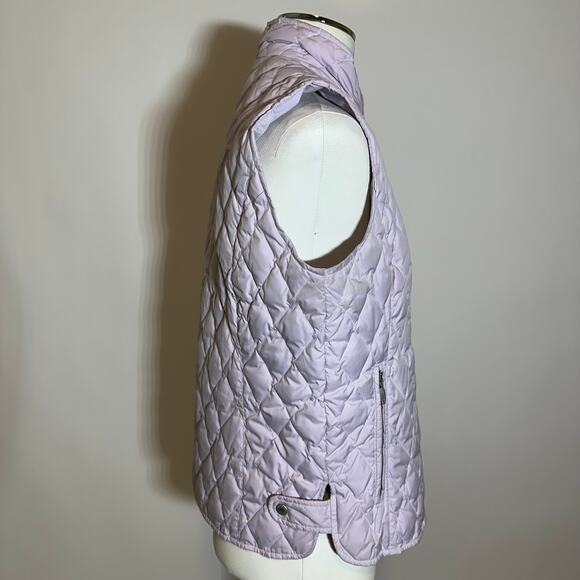 Eddie Bauer Lavender Premium Goose Down Quilted Vest Embroidered Womens Medium M - Picture 2 of 12